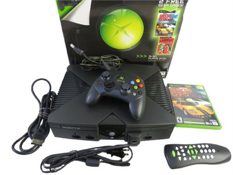 Original Microsoft Xbox Console w/ factory Controller, Cords, Game Tested