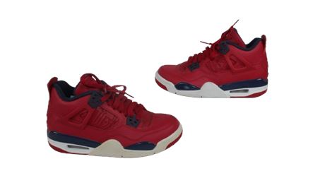 Jordan Red 4 Retro Fiba Shoes, Size: 4 Youth 5137