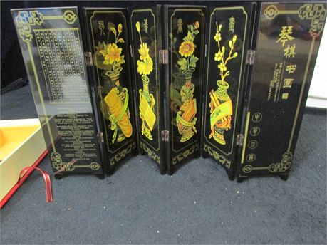 6 Panel Chinese Folding Screen Imitation Of An Ancient Small Screen