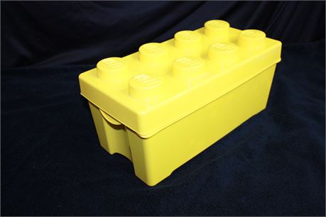 Lot of Lego Bricks in Yellow Lego Storage Container