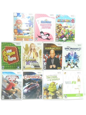 Wii Game Lot; 11 Total, Various Titles