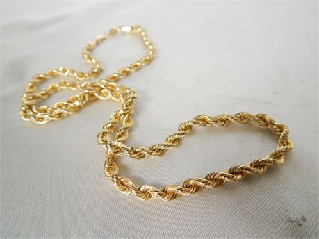 14K Gold Rope Chain 20" 7.24 grams (27SA)
