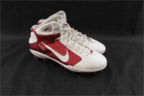 Nike Fly Wire Mens Football Cleat Size 14.5  Red / White