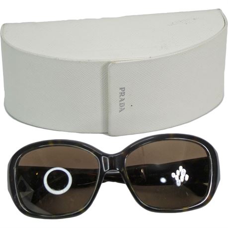 Prada SPR 31N-A 2AU-8C1 Women's Sunglasses, Tortoise Shell Frames, Italy w/Case