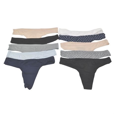 Hanes Stay Cool Thong Underwear, 10 pairs, Women's Size Medium (6), NEW 2686