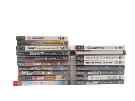 PlayStation 3 Video Game Lot: 18 Pieces [A1363]