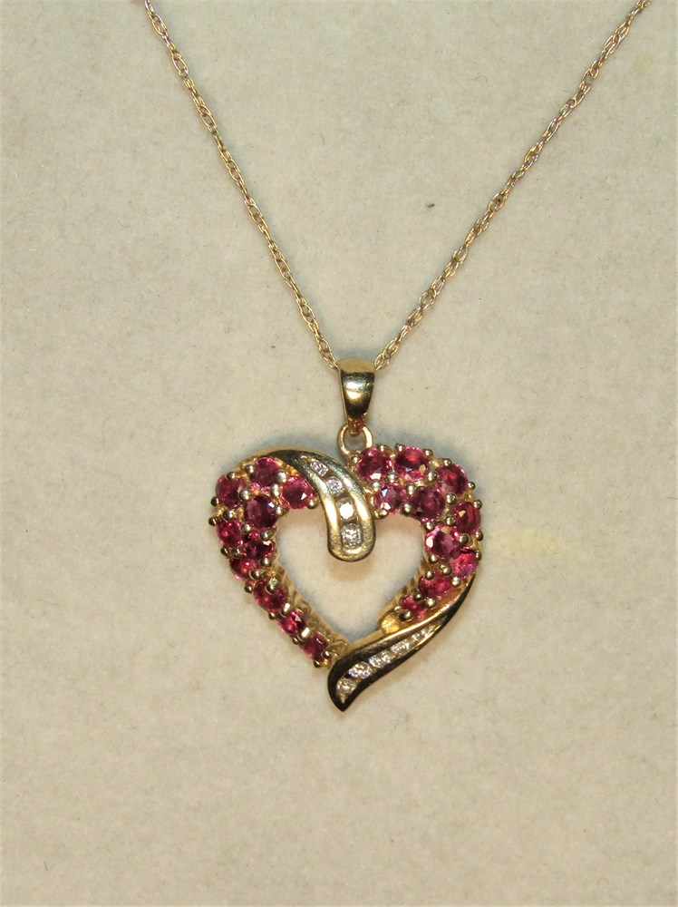 ShopTheSalvationArmy - 10K Gold Diamond, Topaz Heart Necklace