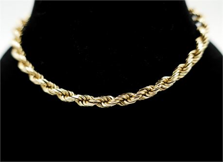 7.65 Grams 14K Yellow Gold 3 mm Rope Chain Bracelet 7.5"  (751)