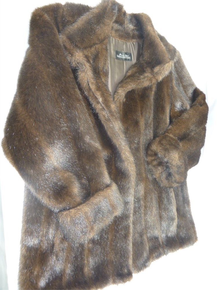 Shopthesalvationarmy Donna Salyers Fabulous Furs Faux Fur Coat Brownsz Woxxlmen Xl Pre 