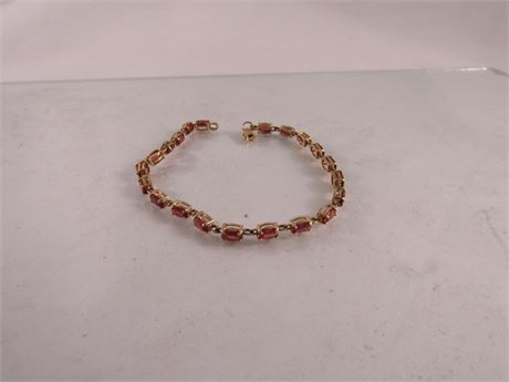 10k Bracelet With Tanzanite 7.5"  4.6g  (650)