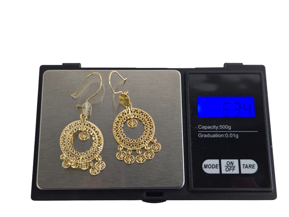 ShopTheSalvationArmy - 18K Gold Filigree Chandelier Dangle Earrings ...