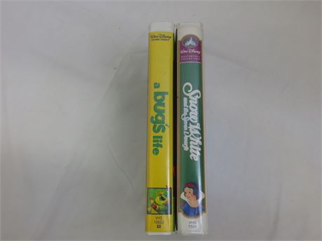 TWO VHS MOVIES A BUGS LIFE & SNOW WHITE